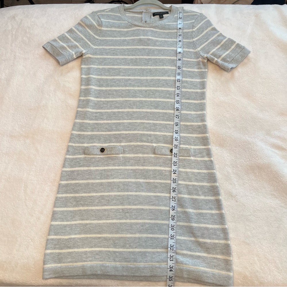 Banana Republic Womens Gray White Short‎ Sleeve Cotton Dress Casual Small - Picture 8 of 10